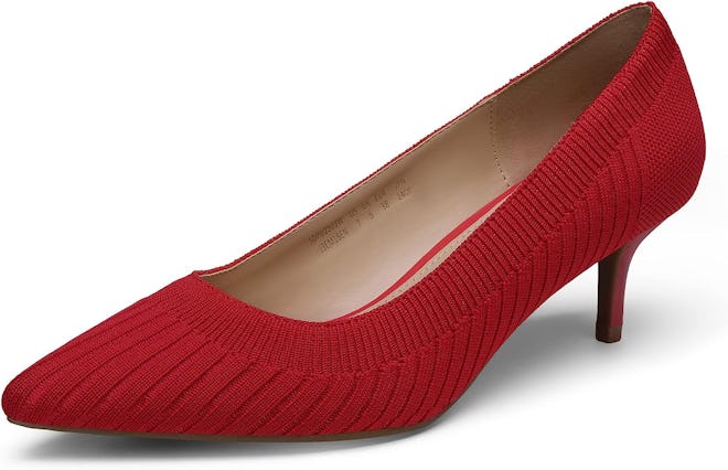 DREAM PAIRS Low Heel Pointed Toe Pump Shoes