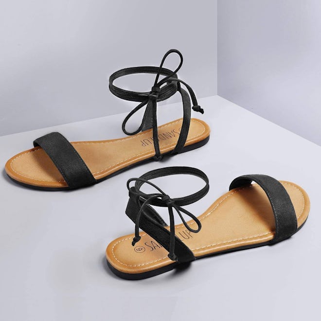 SANDALUP Tie Up Ankle Strap Sandals