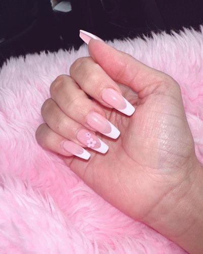Kim Kardashian cherry blossom hello kitty nails