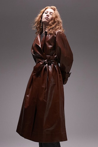 TOPSHOP Co-Ord Faux Leather Trench Coat