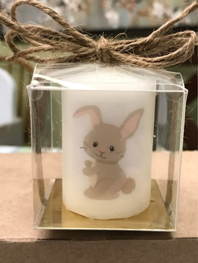 Candles with Bunny Art for Easter Baby Shower