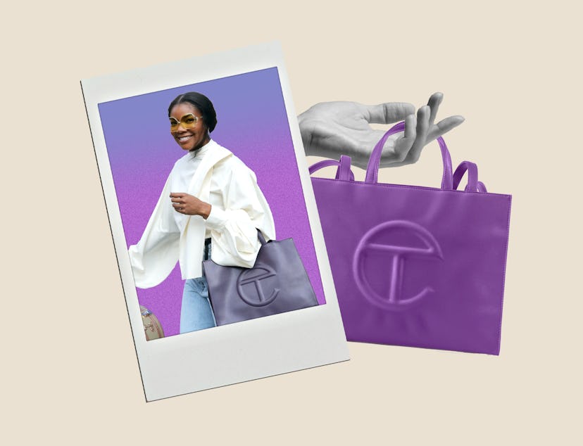Gabrielle Union's street style includes a Telfar bag.