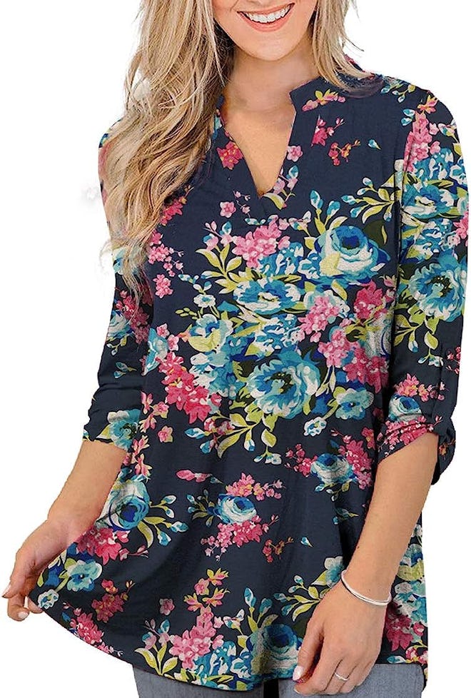 Othyroce Floral Tunic Top