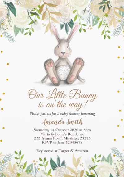 Our Little Bunny Is On The Way Inivites