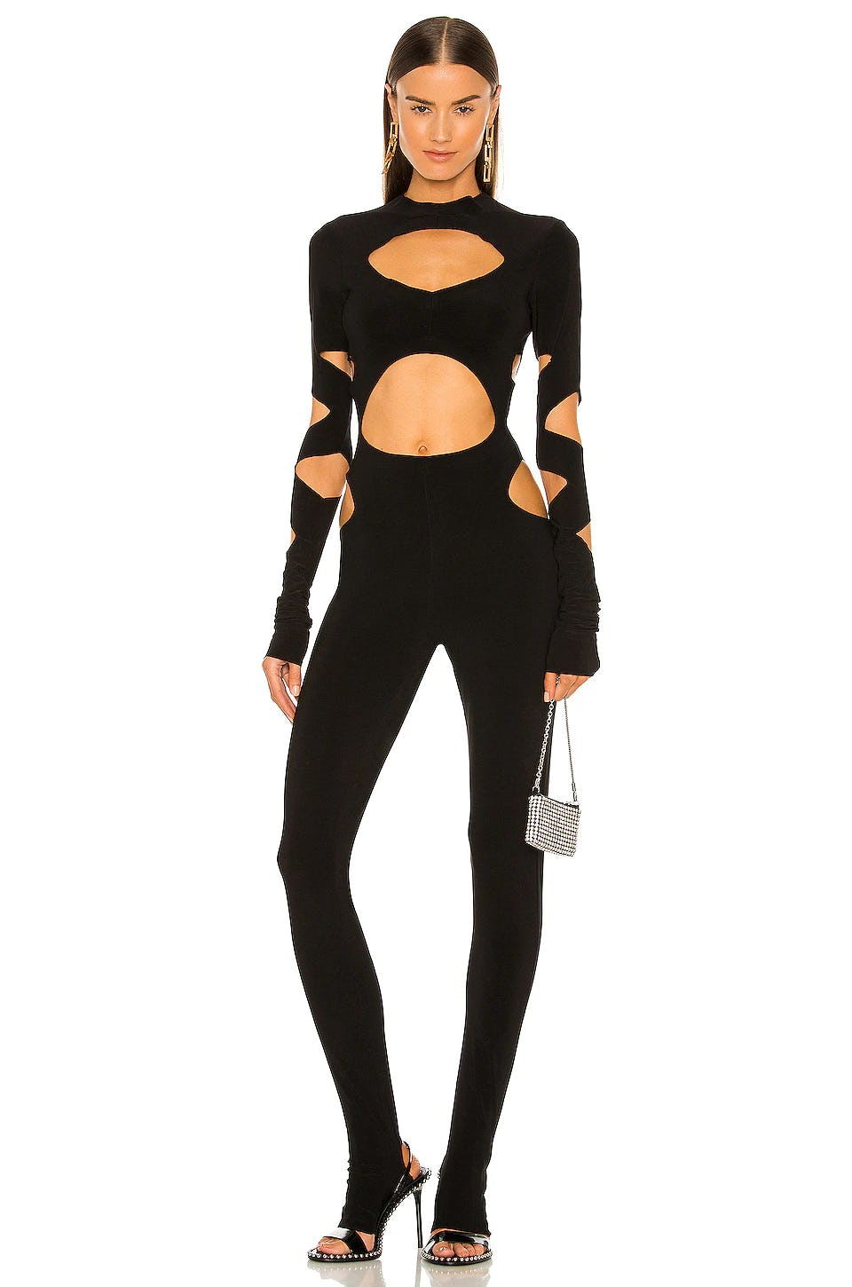 Norma Kamali Long Sleeve Aztec Catsuit