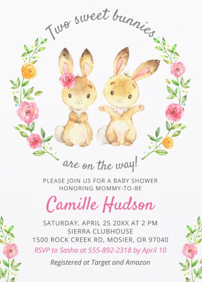 Twin Baby Shower Invites