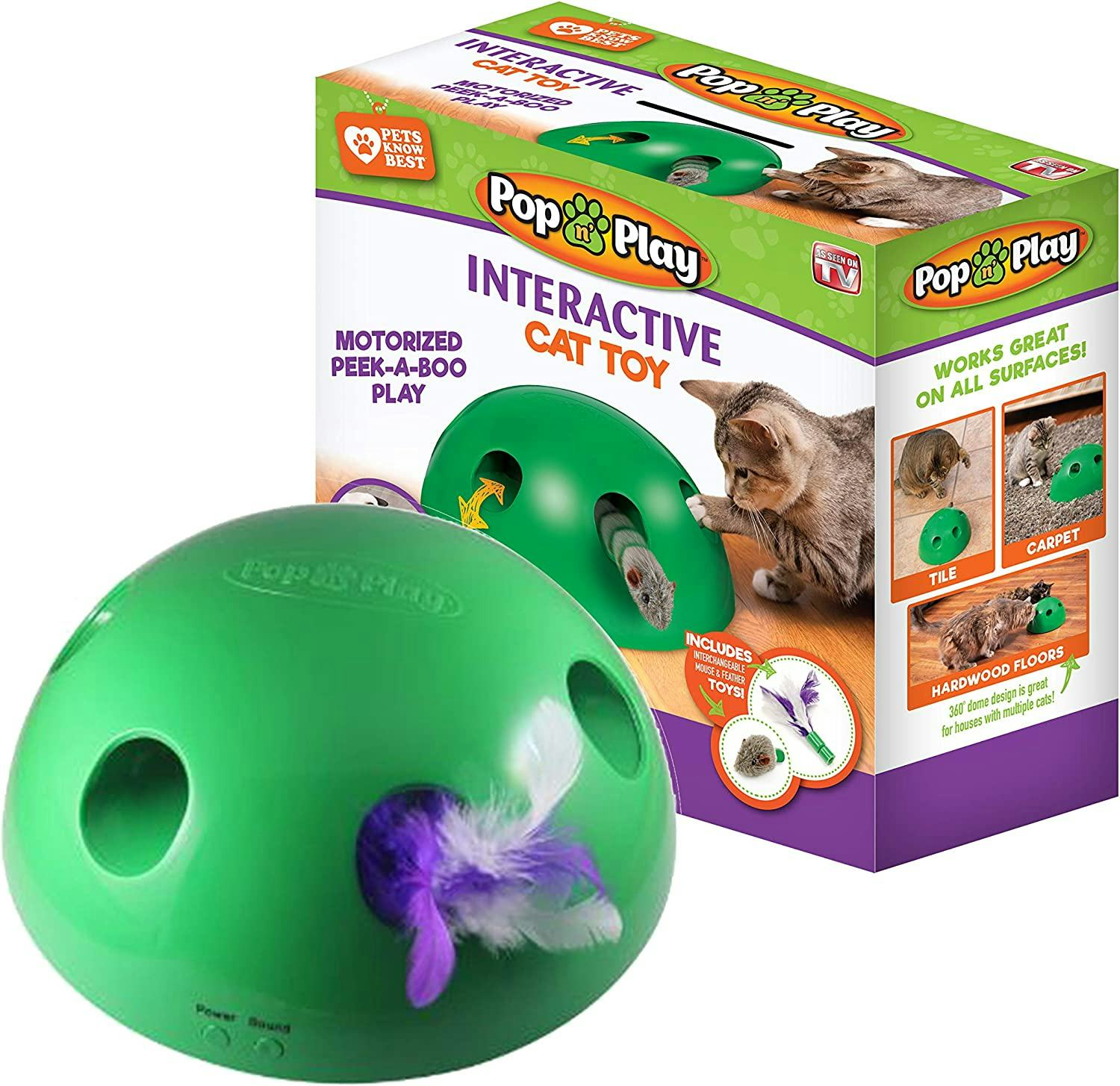 Allstar Innovations Pop N’ Play Interactive Motion Cat Toy