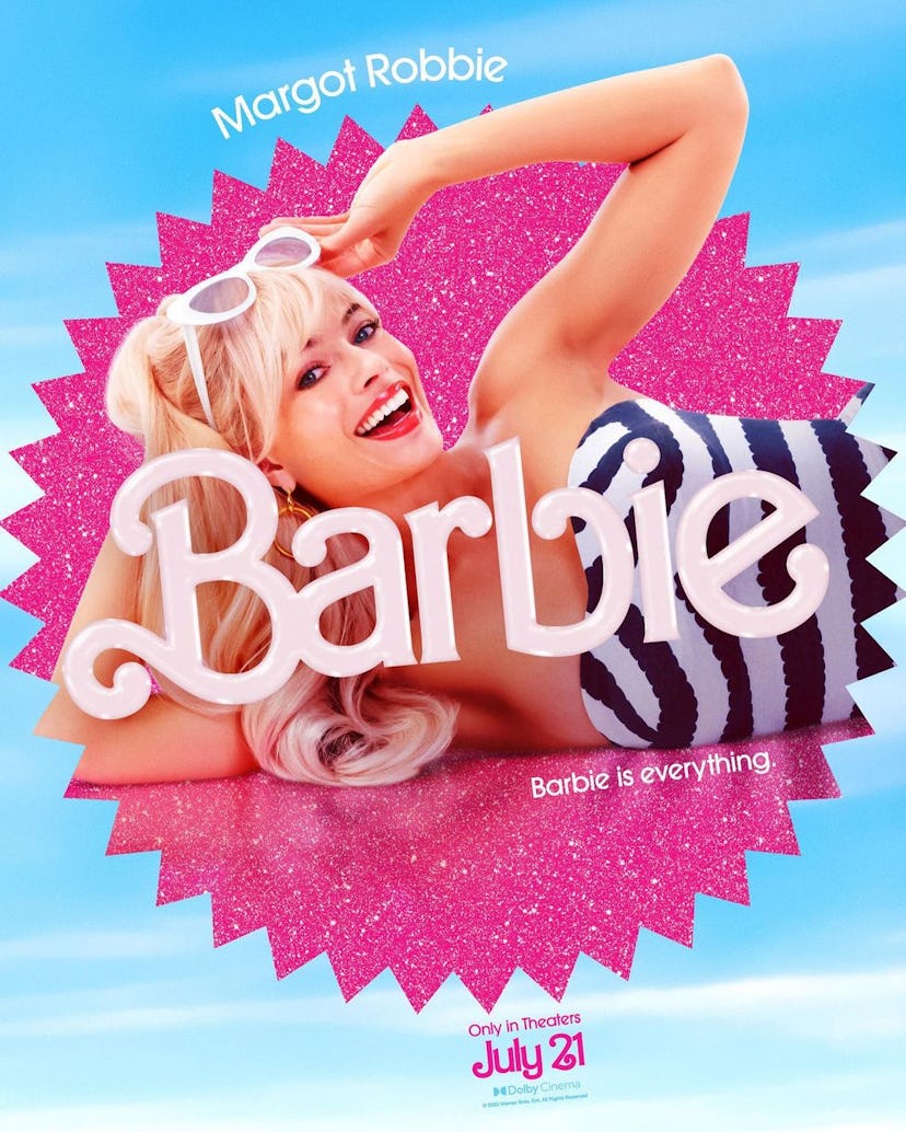 Margot Robbie barbie ponytail in Barbie movie 2023