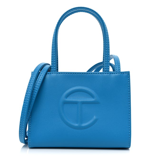 Telfar Vegan Leather Small Shopping Bag Cyan