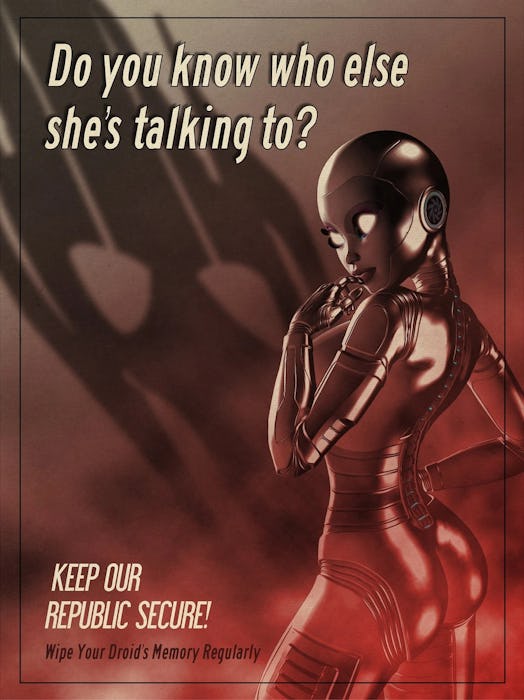 A Clone Wars-era droid propaganda poster featured in Star Wars Propaganda: A History of Persuasive A...