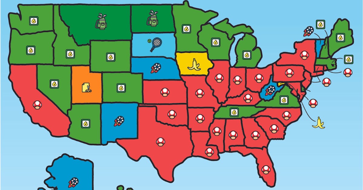 This Map Reveals The Most Popular Mario Game In Each State — And Mario