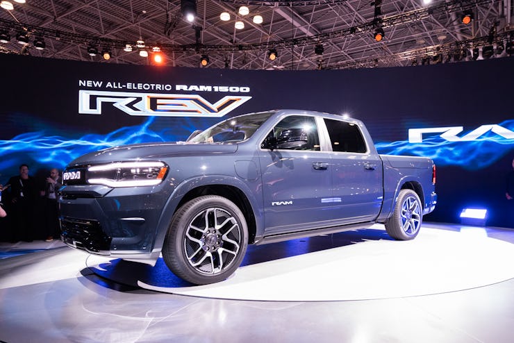 RAM's 2025 1500 REV electric pickup truck debuting at the 2023 New York Auto Show