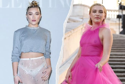 florence pugh see-through fashion week outfits