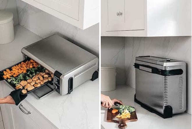 This air fryer for vegans and vegetarians has a convenient space-saving design.