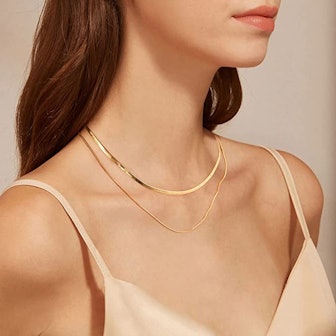 Fiusem 14-Karat Gold Herringbone Necklace