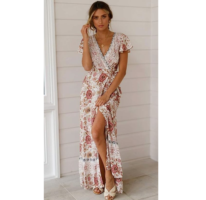 PRETTYGARDEN V-Neck Maxi Dress