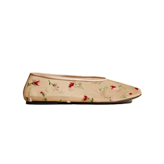 Khaite Floral Embroidery Marcy Flat