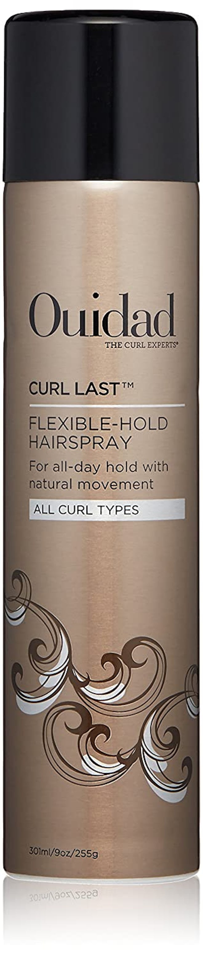 ouidad curl last flexible hold hairspray is the best buildable hold hairspray for curly hair