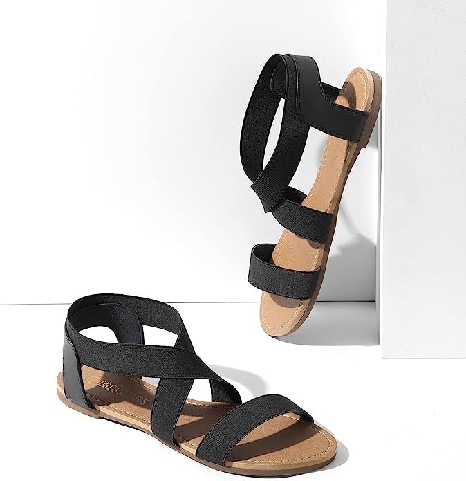 DREAM PAIRS Elastic Ankle Strap Sandals
