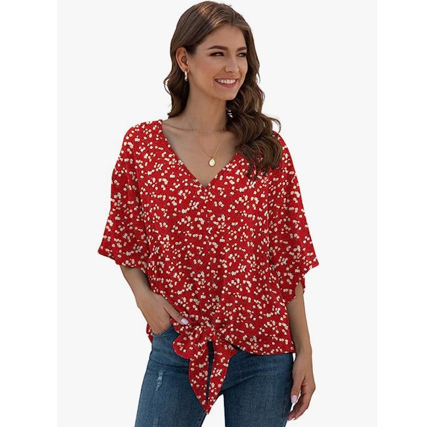 VIISHOW Tie-Front Blouse