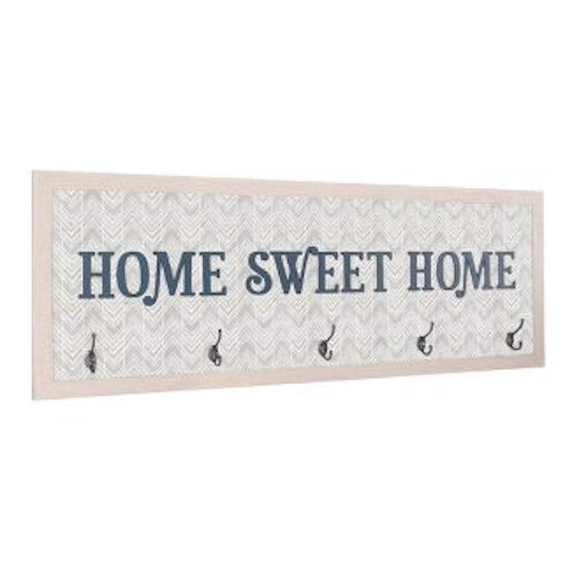 American Art Decor 5 Hook Home Sweet Home Framed Coat Rack