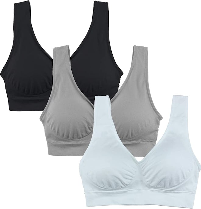 Cabales Seamless Wire-Free Yoga Bra (3-Pack)