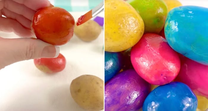 Families are painting Easter potatoes instead of eggs due to inflation.