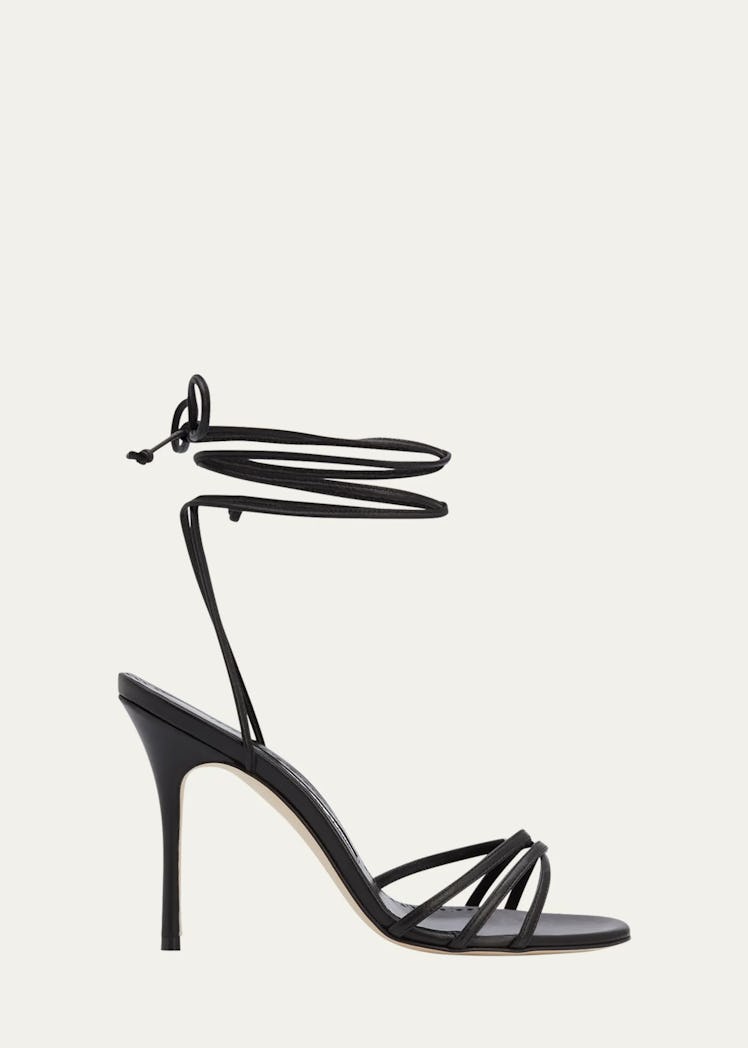 Leva Strappy Ankle-Wrap Sandals