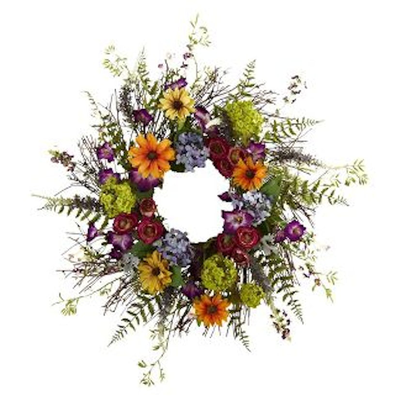 Nearly Natural 24" Spring Garden Wreath with Twig Base