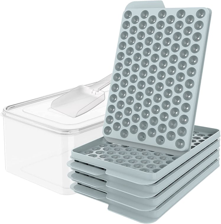 WIBIMEN Round Ice Cube Trays and Bin