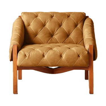 Abruzzo Brown Leather Tufted Chair