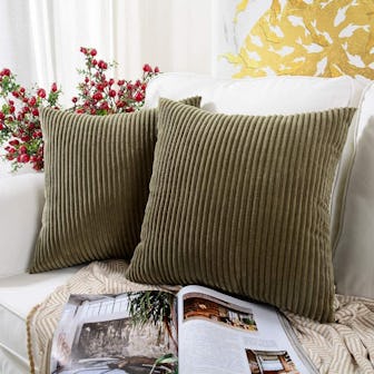 MERNETTE Corduroy Throw Pillow Covers (Set of 2)