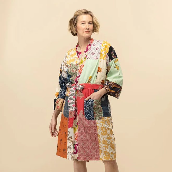 Patterned robe, one idea for Mother's Day gifts for grandma