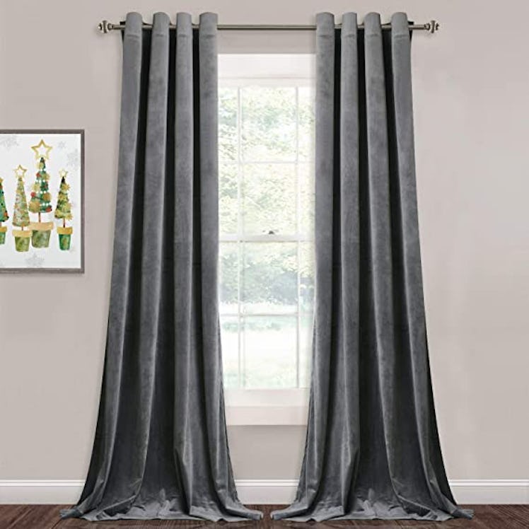 These velvet curtains add texture and drama to any room.