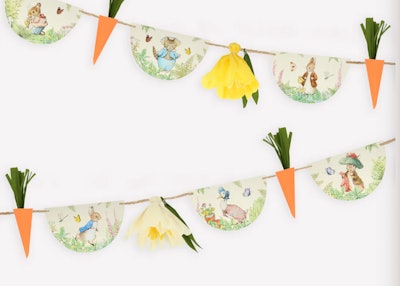 Adorable Peter Rabbit In The Garden Garland for Easter Baby Shower