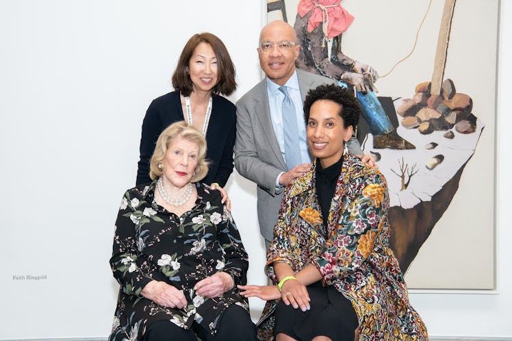 Helena Huang, Darren Walker, Agnes Gund and Daisy Desrosiers at the opening celebration of "No Justi...