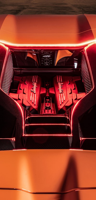 Lamborghini Revuelto hybrid EV supercar's engine