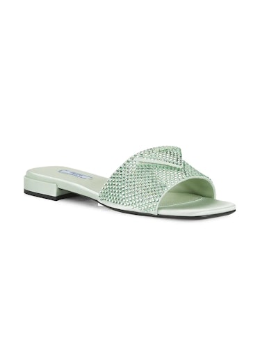 Prada Crystal-Embellished Satin Sandals