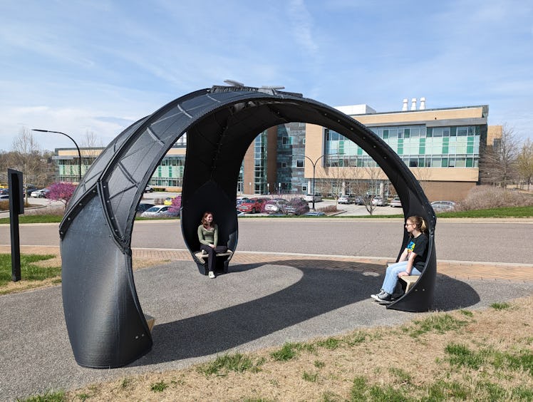 An image of the 3D-printed pavilion at the University of Tennessee.