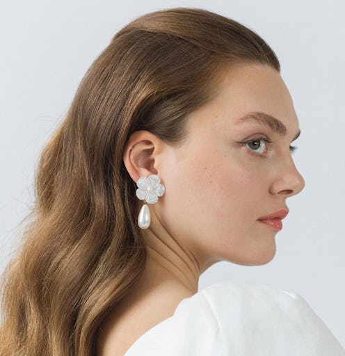 Jennifer Behr bridal model hair pulled back