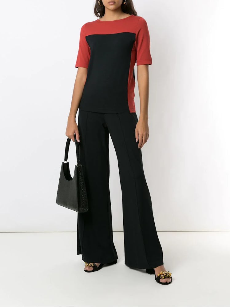 Flared Pleated Trousers