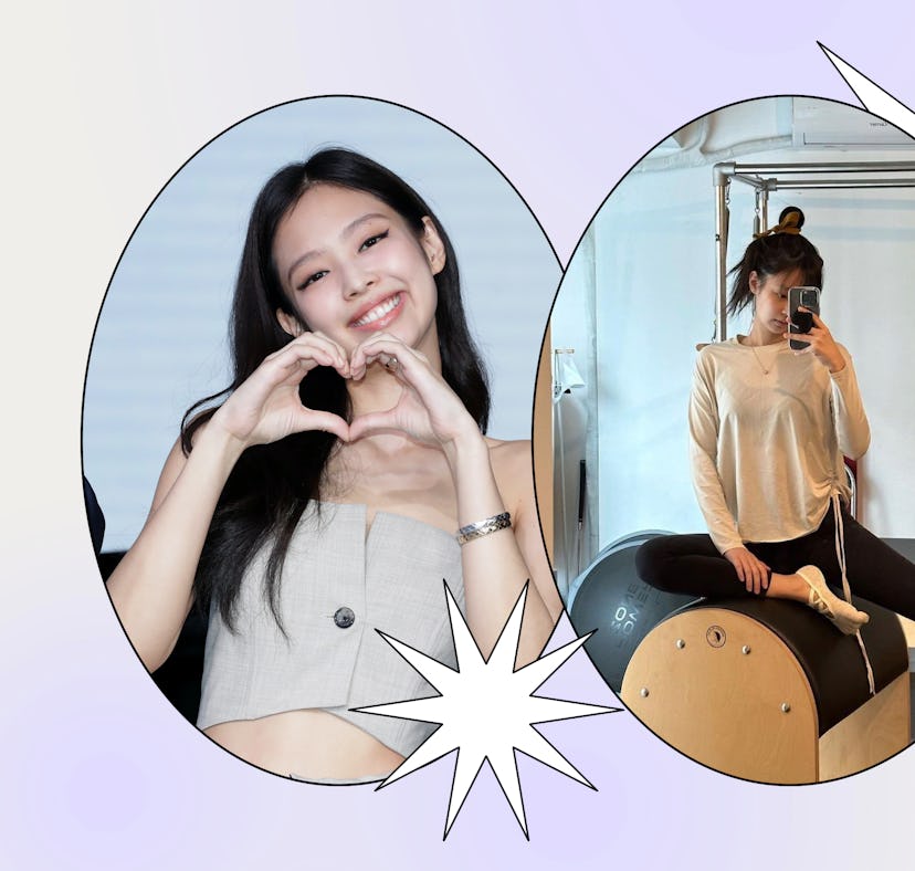 Jennie from BLACKPINK shares her Pilates workout routine on Instagram.