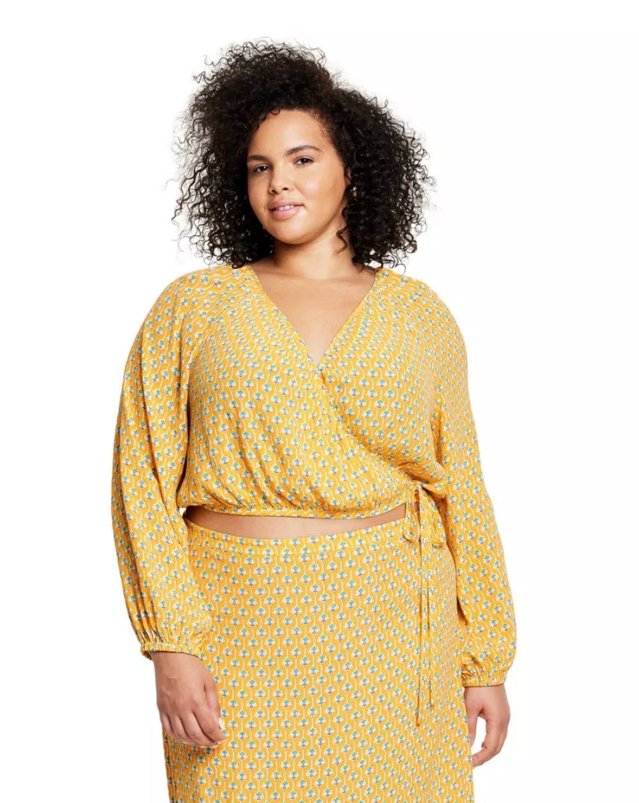 Dainty Lotus Print Wrap Top