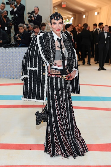  Amy Fine Collins attends The 2023 Met Gala Celebrating "Karl Lagerfeld: A Line Of Beauty" at The Me...