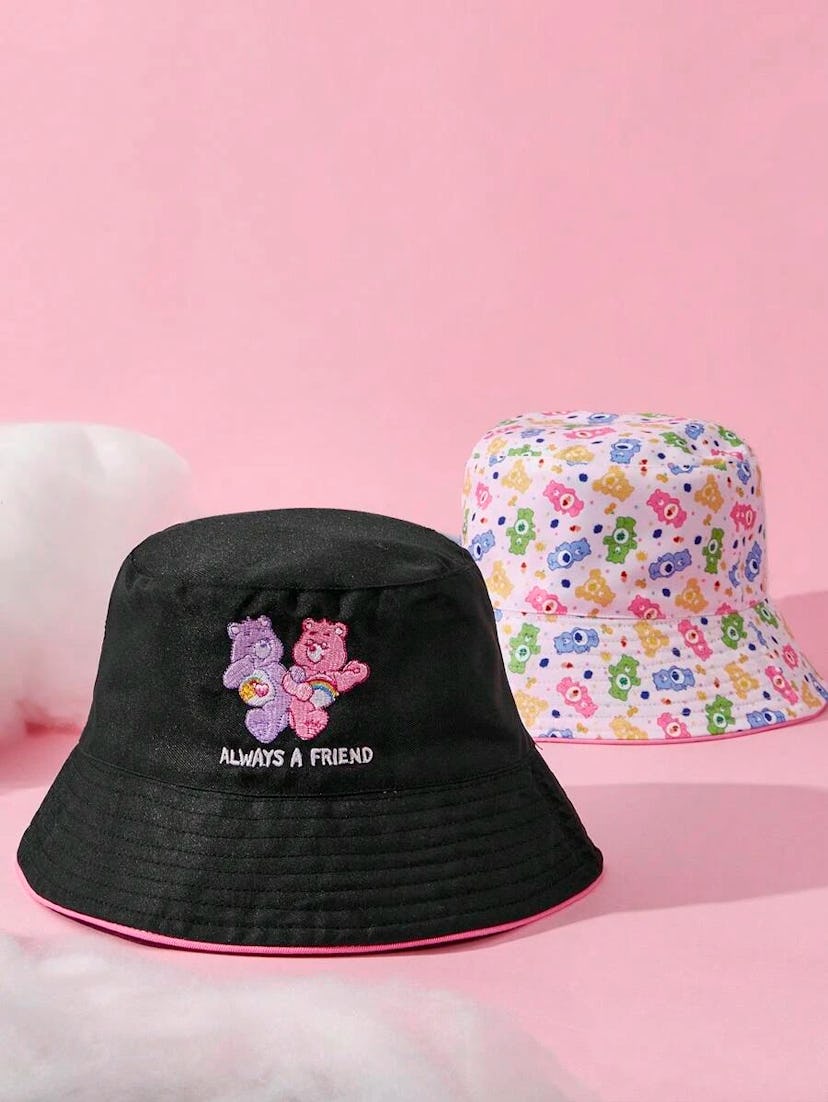 Cartoon & Letter Embroidered Bucket Hat