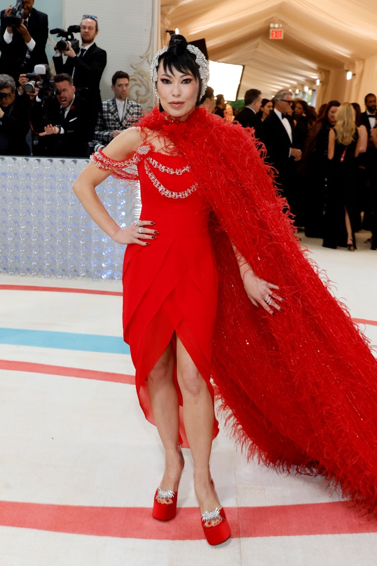 Christine Chiu attends The 2023 Met Gala Celebrating "Karl Lagerfeld: A Line Of Beauty" at The Metro...