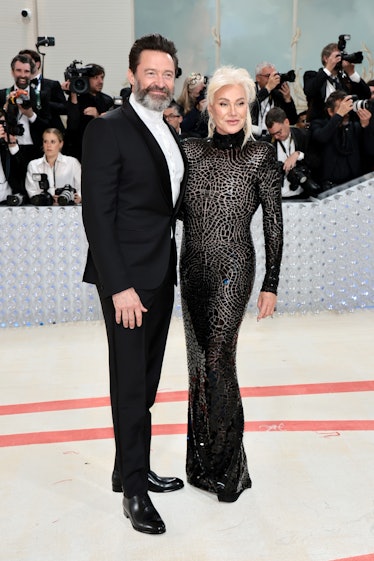Hugh Jackman and Deborra-Lee Furness attend The 2023 Met Gala Celebrating "Karl Lagerfeld: A Line Of...