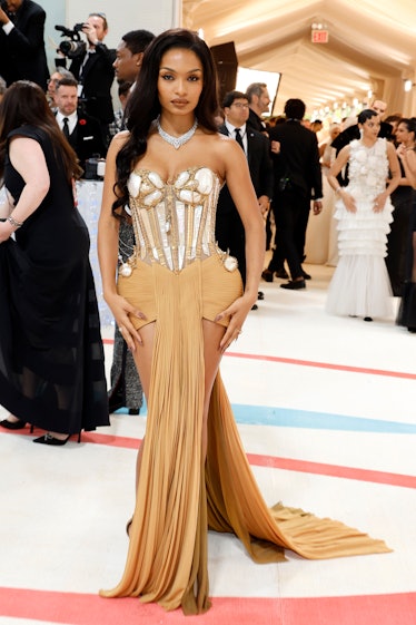 Yara Shahidi attends The 2023 Met Gala Celebrating "Karl Lagerfeld: A Line Of Beauty" at The Metropo...