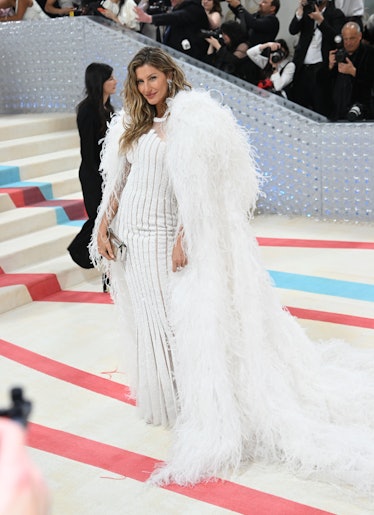 Gisele Bündchen attends The 2023 Met Gala Celebrating "Karl Lagerfeld: A Line Of Beauty" at The Metr...