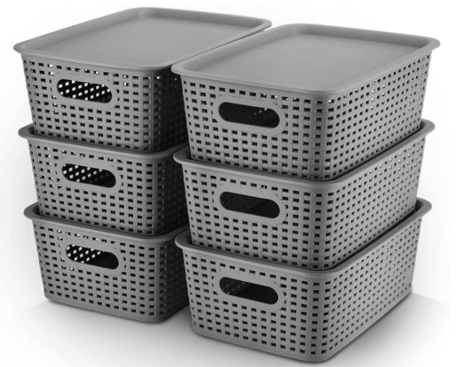  AREYZIN Plastic Storage Baskets With Lid